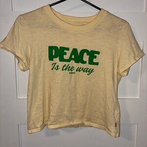 Levi's Cream Yellow Graphic Peace Tee - Peace Is The Way